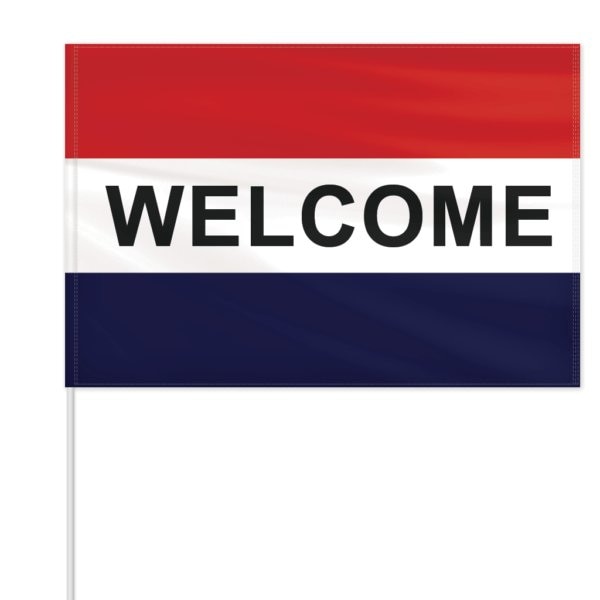 Economy Message Field Flags Pole Included Welcome